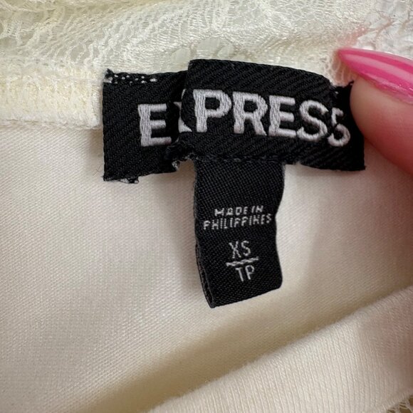 Express Women's sz XS Lace Ivory Cream Tank Top - Picture 2 of 5